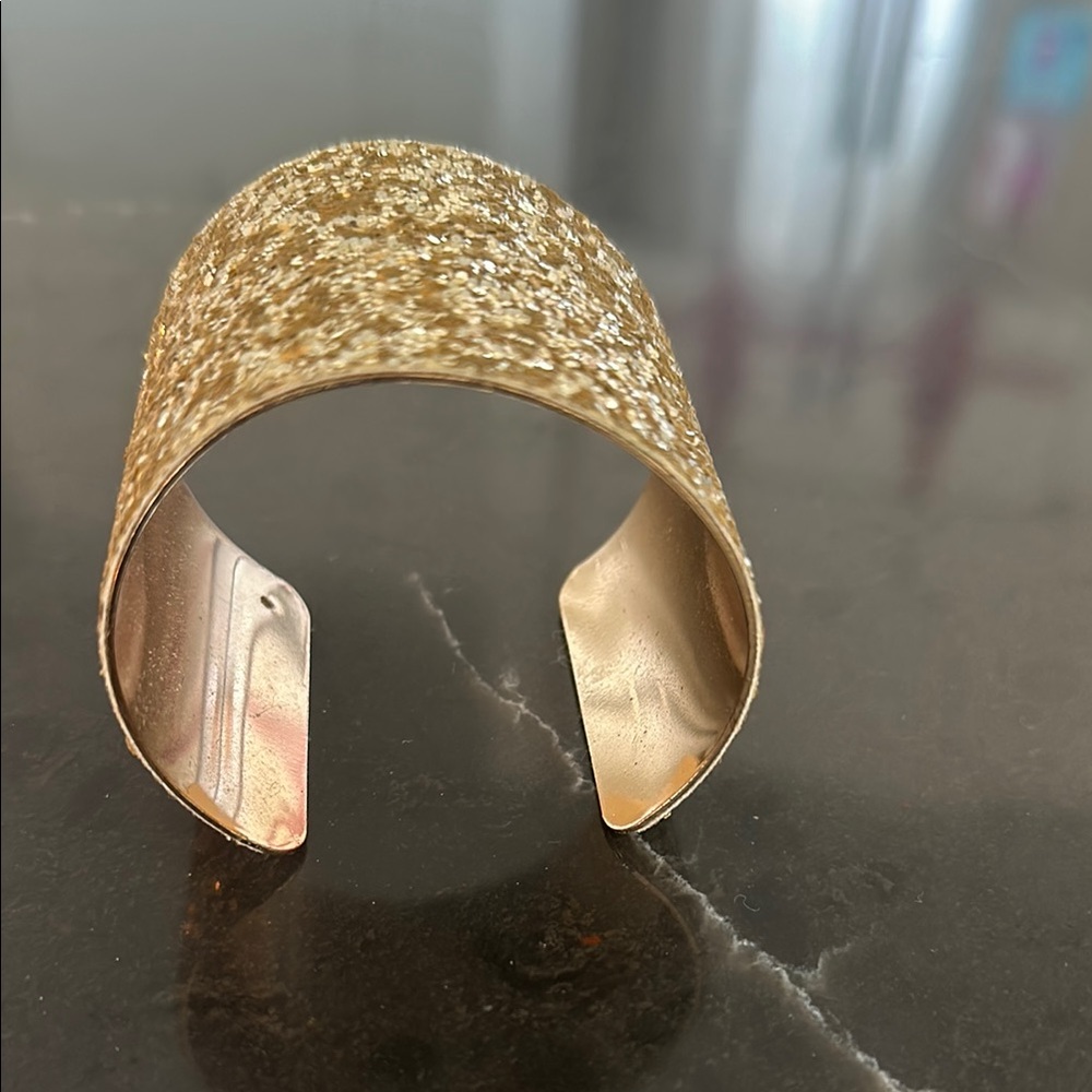 Gold Textured Cuff Bracelet